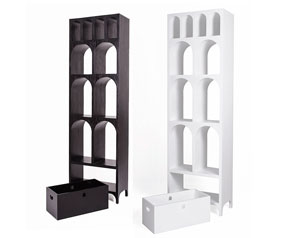 Brand new Aqueduct bookcase in matt white and also black