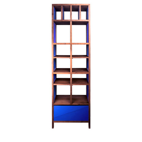 Lacquer and Walnut Bookcase