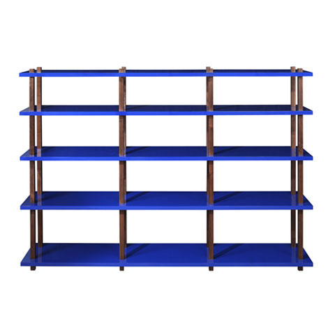 Lacquer and Walnut Shelving